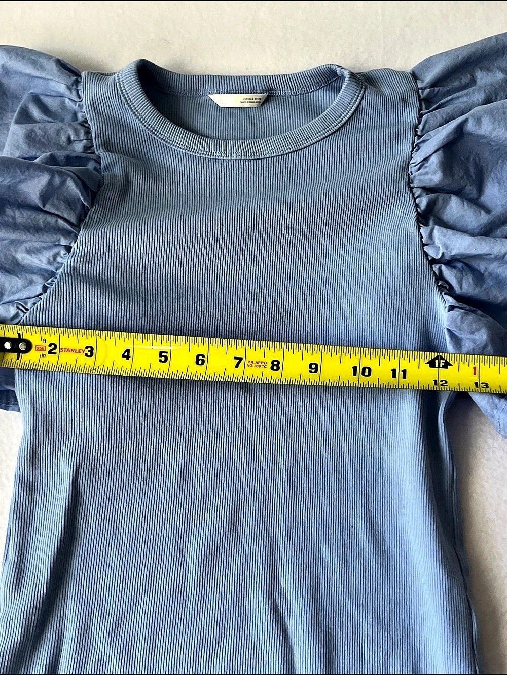 Zara Blue Ruffle Sleeve Top - Picture 3 of 6
